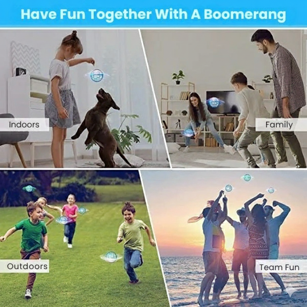 MagicFloater Gesture Controlled Flying Ball | 360° Hover Drone Toy with LED Lights | USB Rechargeable