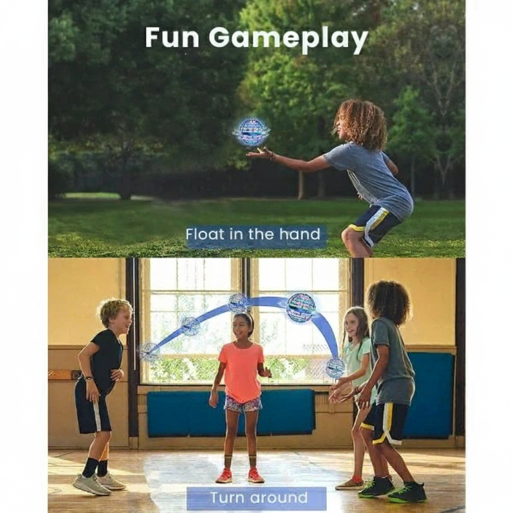 MagicFloater Gesture Controlled Flying Ball | 360° Hover Drone Toy with LED Lights | USB Rechargeable